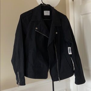 NWT Old Navy Canvas Moto Jacket size L